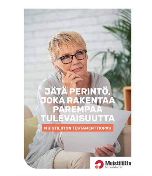 Muistiliiton testamenttioppaan kansi